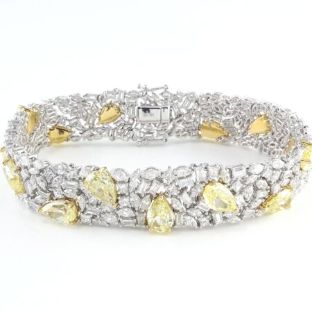 20.25CT YELLOW & WHITE DIA 18KW BRACELET - B4003