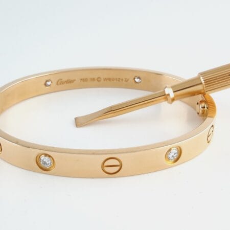CARTIER LOVE 18KR 4DIA BRACELET SIZE 16 - B4008