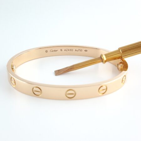 CARTIER LOVE 18KR BRACELET SIZE 16 - B4066