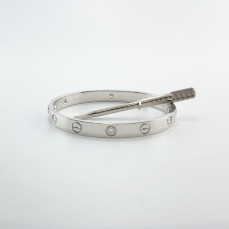CARTIER LOVE 18KW 6DIA BRACELET SIZE 16 - B4075
