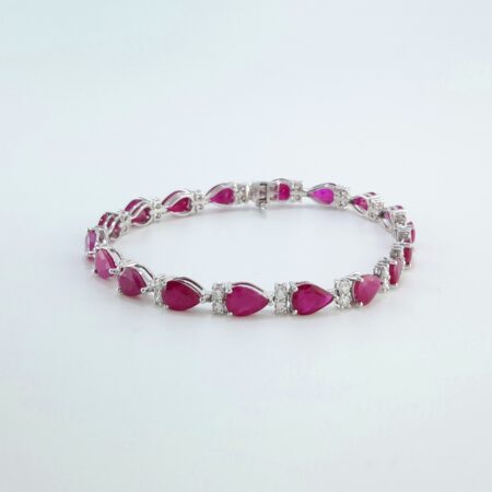 14KW RUBY & DIA BRACELET - B4097