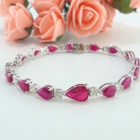 14KW RUBY & DIA BRACELET - B4099