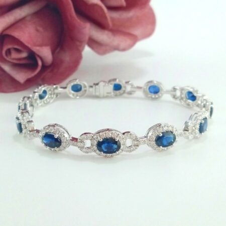 14KW SAPPHIRE & DIA BRACELET - B4102
