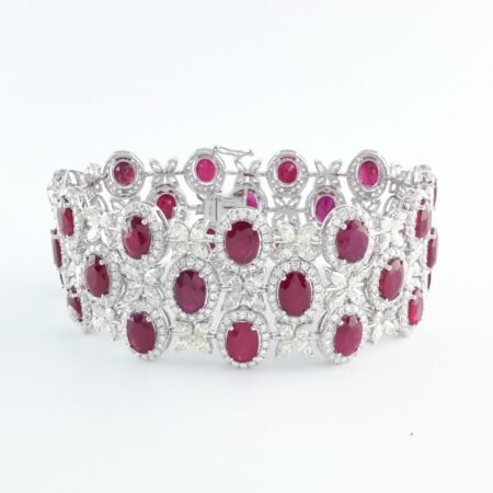 RUBY & DIA 14KW BRACELET - B4115