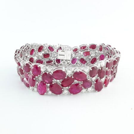 RUBY & DIA 14KW BRACELET - B4116