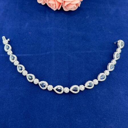 6.09CT SAPPHIRE & DIA 14KW BRACELET - B4155
