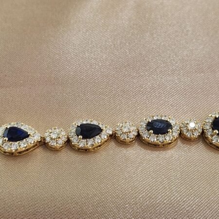 14KY SAPPHIRE & DIA BRACELET - B4195
