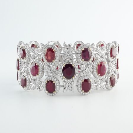 RUBY & DIA 14KW BRACELET - B4207