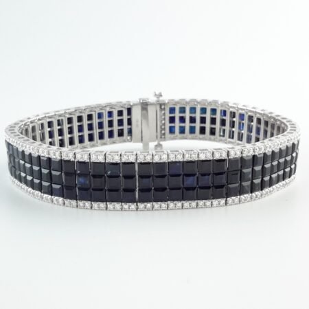 SAPPHIRE & DIA 14KW BRACELET - B4222