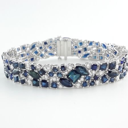 SAPPHIRE & DIA 14KW BRACELET - B4223
