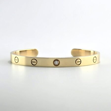 CARTIER LOVE 18KY DIA CUFF SIZE 18 - B4245