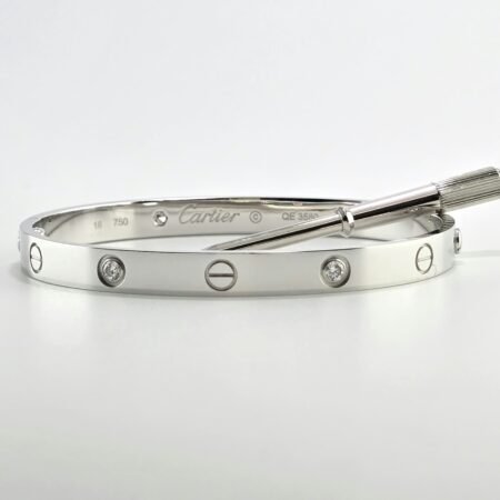 CARTIER LOVE 18KW 4DIA BRACELET SIZE 18 - B4247