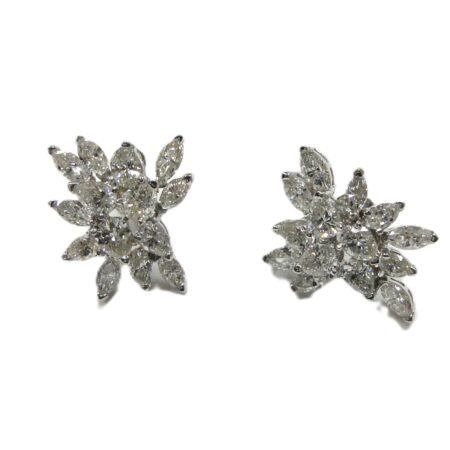 10.92CT DIA 18K CLUSTER EARRINGS - CE1292