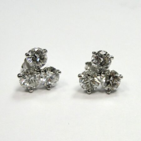3.76CT DIA 14KW CLUSTER EARRINGS - CE1319