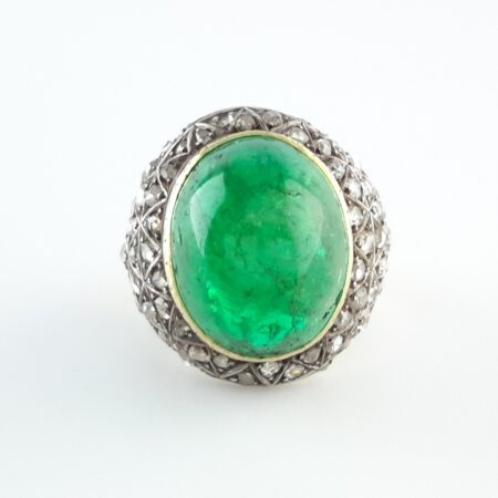 GIA EMERALD & DIA SLIVER RING - CR1947