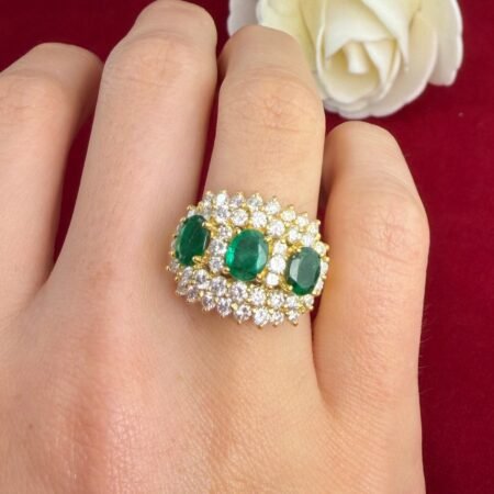 EMERALD & DIA 14KY RING - CR2004