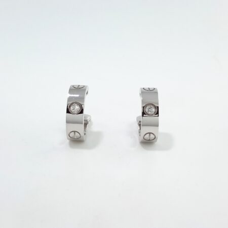 CARTIER LOVE DIA 18KW EARRINGS - E4033