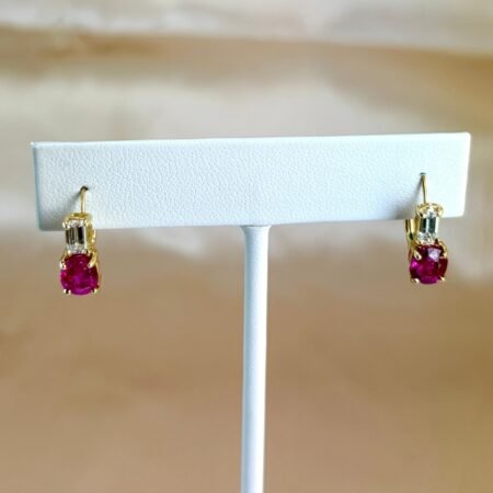 RUBY & DIA 14KY EARRINGS - E4051