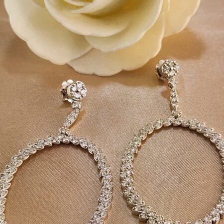 4.34CT DIA 14KW OVAL EARRINGS - E4059