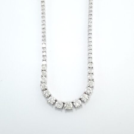 9.45CT DIA 18KW GRADUATED NECKLACE - N6773