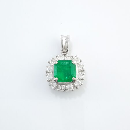 EMERALD & DIA PLAT PENDANT - N6781