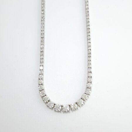 9.96CT DIA 18KW GRADUATED NECKLACE - N6791