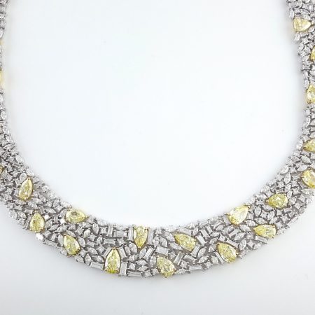 YELLOW & WHITE DIA 18KW NECKLACE - N6794
