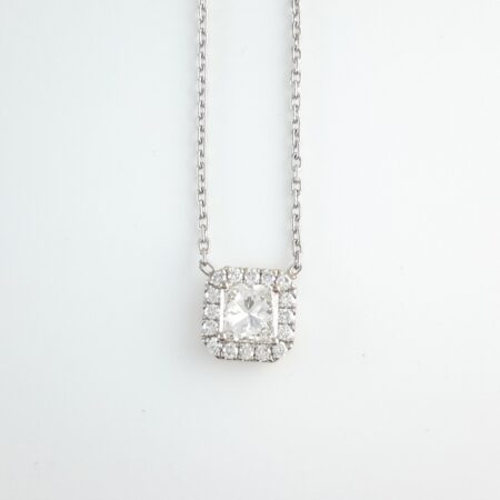 DIA PLAT/18KW CHAIN NECKLACE - N6810