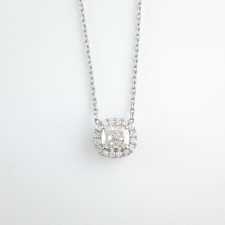 DIA PLAT/18KW CHAIN NECKLACE - N6811