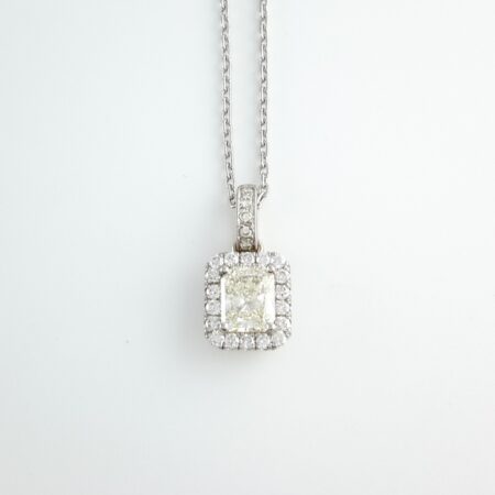 DIA PLAT/18KW CHAIN NECKLACE - N6812