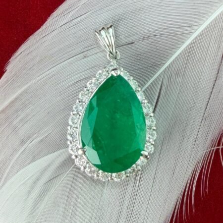 PLAT GIA COLOMBIAN EMERALD DIA PENDANT - N6835