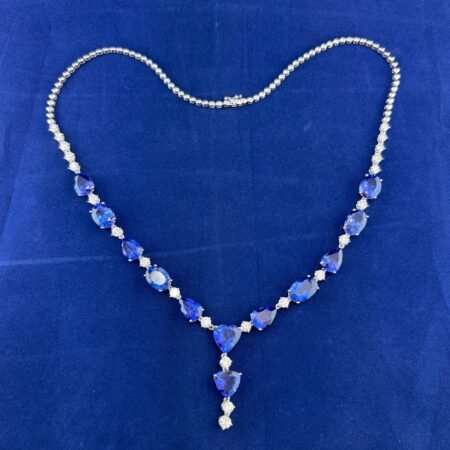 TANZANITE & DIA 14K NECKLACE - N6844