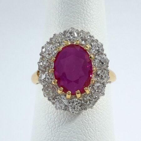BURMA NO-HEAT RUBY & DIA 18KY RING - OPG1748