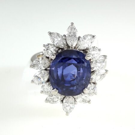 GIA SAPPHIRE & DIA PLAT RING - R11072
