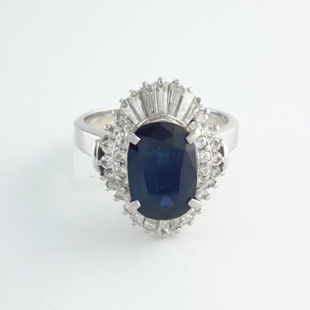 SAPPHIRE & DIA PLAT RING - R11207