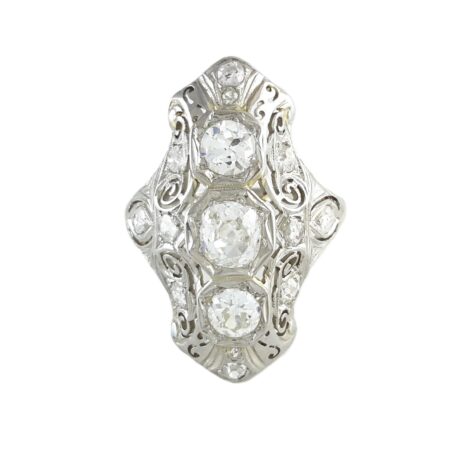 DIA 18KW ANTIQUE RING - R11230