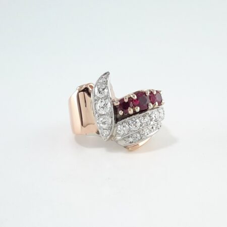 RUBY & DIA 14KR RING - R11259
