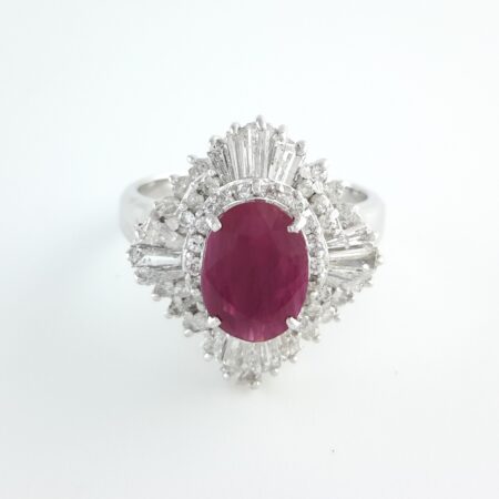 RUBY & DIA PLAT RING - R11291