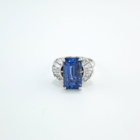 GIA BURMA SAPPHIRE & DIA PLAT RING - R11320