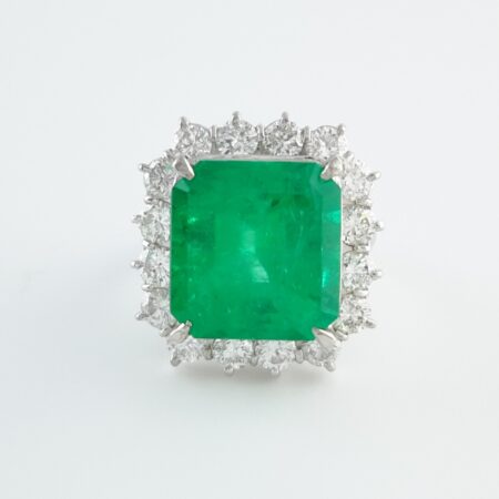 GIA EMERALD & DIA PLAT RING - R11321