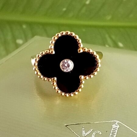VANCLEEF&ARPELS ALHAMBRA ONYX RING 49 - R11330