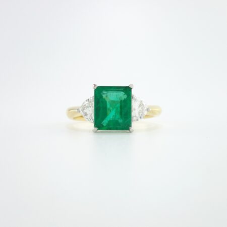 GIA EMERALD & DIA PLAT/18KY RING - R11331