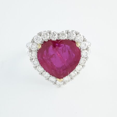 PINK SAPPHIRE & DIA 14KW HALO RING - R11345
