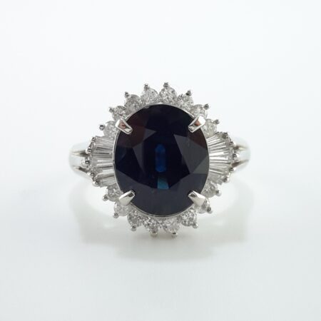SAPPHIRE & DIA PLAT RING - R11353
