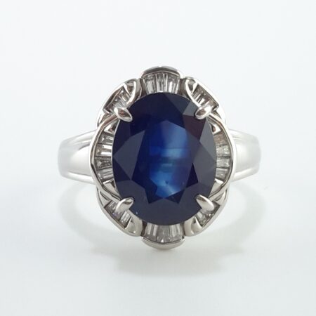 SAPPHIRE & DIA PLAT RING - R11356