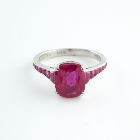 SABRINA BURMA RUBY PLATINUM RING - R11379