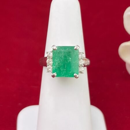 PLATINUM EMERALD DIA RING - R11427