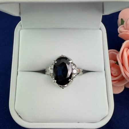 PLATINUM SAPPHIRE DIA RING - R11433