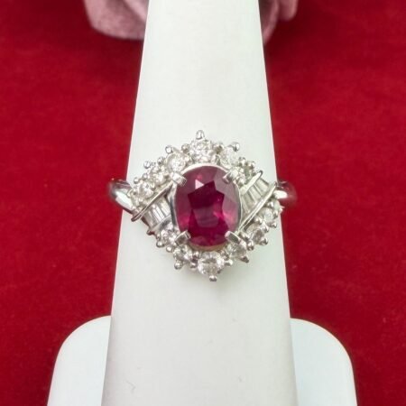 PLATINUM RUBY DIA RING - R11436