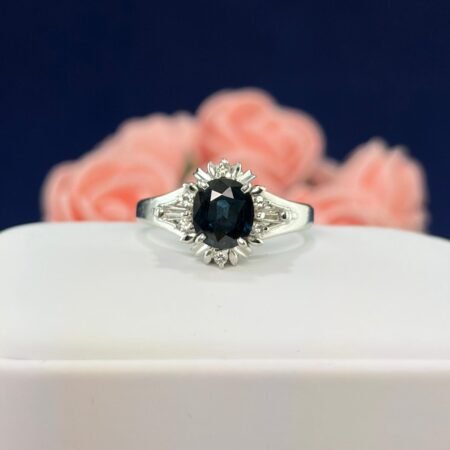 PLATINUM SAPPHIRE DIA RING - R11441